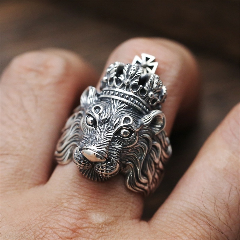 Silver Crown Ring Women | Royal Crown Ring Mens | King Ring For Men Pinky  Rings | Medieval Rings Fleur-De-Lis Silver | Black Onyx Rings Ruby